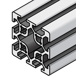5 Series Aluminum Frame - Square 40x40mm, 4 Side Slots, A6N01SS-T5 Aluminum