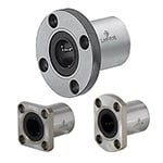 Flanged Linear Bushings - Single, Opposite Counterbored Hole
